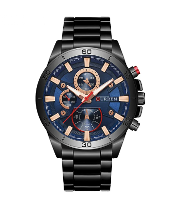 Montre Curren métal noir pour hommes